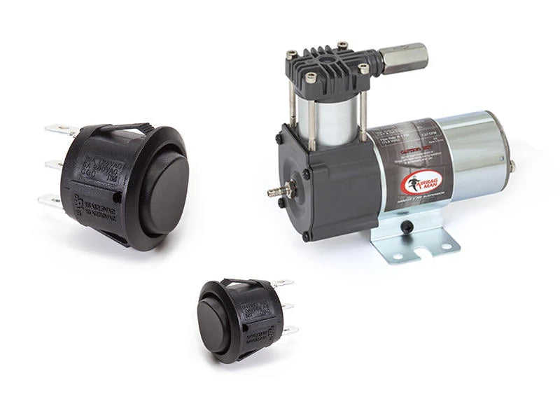 Airbag Man Dual Rocker Air Control Kit with Light Duty Compressor