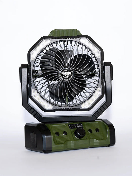 Lucas Creek 3-In-1 Camping Fan, Light & Power Bank