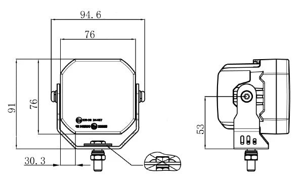 EFS VividMax Ultra Work/Driving Light - 3" Square